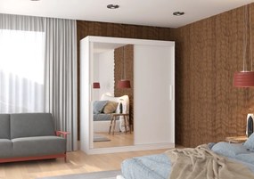 Dulap cu usi glisante si oglinda 180x215 cm, Tom, ADRK Furniture (Culoare: Sonoma)