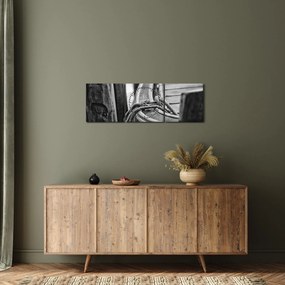 Tablou - O barcă legată (cu ceas) (90x30 cm)