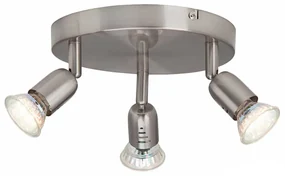 Spot triplu Loona cu LED, 3xgu10, max. 50w, 750 lumeni, metal, argintiu