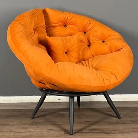 Fotoliu tapitat cu stofa si picioare metalice,rotund,homs,seria B-120,20014