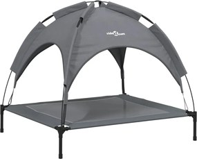 vidaXL Pat de câini cu baldachin, antracit, țesătură Oxford și oțel