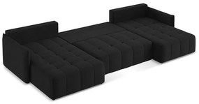 Colțar negru extensibil/cu spațiu de depozitare (în formă de "U") Moku – Makamii