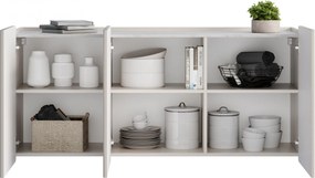Comodă suspendată Malmi trei uși 150 cm - cashmir / crema bianca / negru