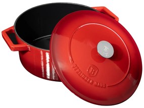 Oala fonta emailata rosie 6,7 L Berlinger Haus BH/8643-NO, compatibila cu plita cu inductie