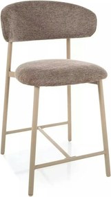 Scaun bar ELTON H-2, bej/cașmir, stofă/metal, 43x45x91 cm