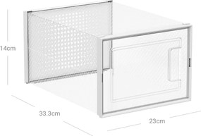 Organizator pentru pantofi MARI, 18 compartimente, transparent/albă SongmicsHome