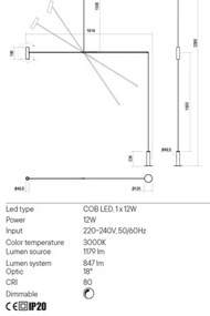Lampadar LED dimabil Redo 01-2695 PICAS LED/12W/230V negru