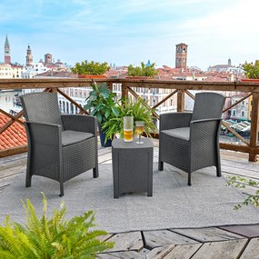 Fotoliu Lima din ratan artificial, grafit