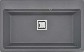 Chiuveta compozit Inter Ceramic finisaj granit gri 78x48 cm