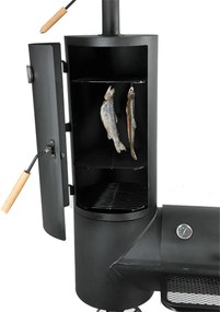 Grătar de grădină cu afumătoare Avenberg LOKOMOTIVA BBQ MASTER