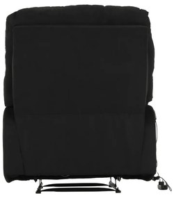 Fotoliu reglabil masaj, material textil catifea negru, LAMBERT