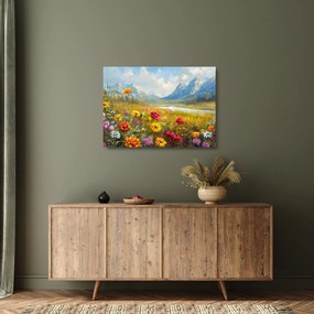 Tablou pe sticlă - Peisaj pictat (70x50 cm)