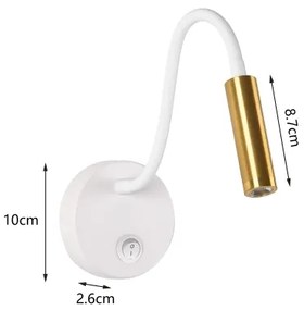 Lampă LED flexibilă de perete Brilagi MAYA LED/3W/230V 4000K alb/auriu