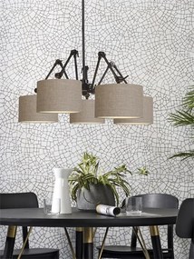 Lustra moderna cu 5 brate articulate Amsterdam abajur dark linen