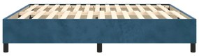 Cadru de pat box spring, albastru inchis, 160x200 cm, catifea Albastru inchis, 35 cm, 160 x 200 cm