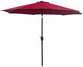 Outsunny Umbrelă de Grădină Inclinabilă 3x2.45m, Poliester Impermeabil, Rosu Bordeaux | Aosom Romania