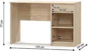 Masă PC 1S, stejar sonoma, TEYO