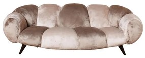 Canapea premium din catifea taupe, 3 locuri, „Mercurio”