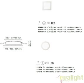 Spot incastrabil pt. tavan fals cu LED integrat GROOVE FI1 20W ROUND 123998