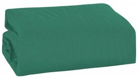 Cuvertura verde pentru pat cu model LEAVES Dimensiune: 200 x 220 cm