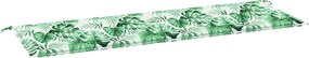 vidaXL Pad pentru Bancă model frunze 150 x 50 x 3 cm Material Oxford