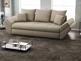 Canapea extensibilă dumonde cu ladă de depozitare si sezut confortabil din spuma high-density, Loana Enjoy Camel 250x100 cm