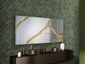 Oglinda de perete mare design decorativ Surcos auriu 180x80cm