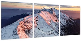 Tablou - Panoramă montană de iarnă II. (cu ceas) (90x30 cm)