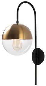 Aplică de perete neagră/aurie ø 20 cm Bastos – Opviq lights