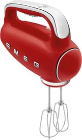 Mixer manual SMEG 50's Style HMF01RDEU, 250 W, 9 viteze, Functie Turbo, Afisaj LED, Timer, Accesorii, Rosu