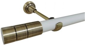 Galerie simpla fara inele CYLINDRU /25 - alb/aur antic (Alege marime: 120 cm)