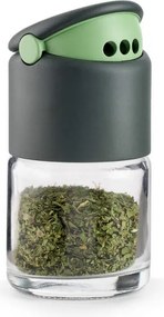 Borcan pentru condimente Lekue 1009487, 80 ml, Ø5,2x9,2 cm, Sticla, +4°C/+80°C, Gri