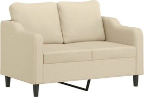 vidaXL Canapea cu 2 locuri, crem, 120 cm, material textil