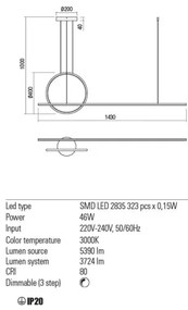 Lustră LED dimabilă pe cablu Redo 01-1734 GIOTTO LED/46W/230V alb