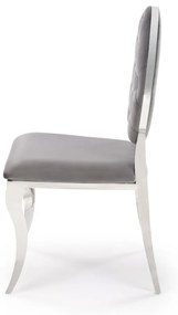 Scaun K555 velvet gri Blu14/argintiu