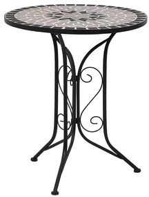 vidaXL Masă de bistro mozaic, gri, 60 cm, ceramică