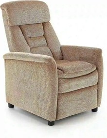 Fotoliu recliner JORDAN, bej/negru, stofa/plastic, 71x85/155x79/106 cm