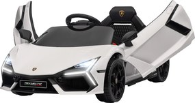 AIYAPLAY Mașinuță Electrică pentru Copii 3-5 Ani cu Uși Tip Fluture, 2 Motoare, Telecomandă, Faruri, 105x60x40 cm, Alb | Aosom Romania