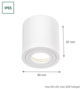 Spot de baie CHLOE 1xGU10/6W/230V IP65, rotund, alb