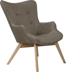 Fotoliu maro deschis cu tapițerie din catifea Niko – Ropez