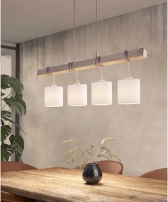 Brilagi - Candelabru LED suspendat pe cablu NUBILA 4xE27/60W/230V gri/alb
