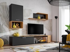 Mobilier living Mantes ZWT2 (negru mat + stejar wotan). 1097675