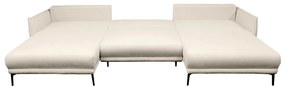 Set canapea universală, crem / negru, CASIDY U UNI