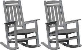 vidaXL Scaun balansoar 2 pcs Gri deschis 92 x 70 x 108 cm Polietilenă