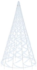 Brad de Craciun pe catarg, 3000 LED-uri, alb rece, 800 cm Alb rece, 800 x 230 cm, Becuri LED in forma zigzag