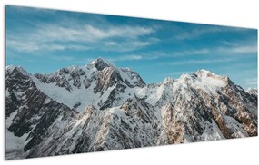 Tablou cu vârfuri înzăpeziți, Fiordland (120x50 cm)