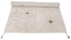 Covor pentru copii crem lavabil țesut manual din bumbac 120x180 cm Gentle Flora – Nattiot