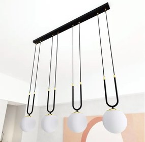 Lustră pe cablu GLAM 4xE14/10W/230V negru