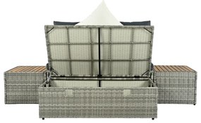 Set rattan de grădină DEBRA, gri/natural/crem