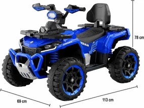 ATV Electric cu acumulator pentru copii NOVOKIDS™ MonsterQuad PRO , Cu melodii si lumini, Lungime 113 cm, 3-8 ani , Max 35 kg , Roti EVA, 12V, 4